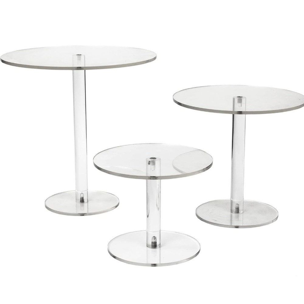 New Acrylic Cake Stand Round Transparent Party Dessert Stand Double-layer Dessert Display Rack Wedding Birthday