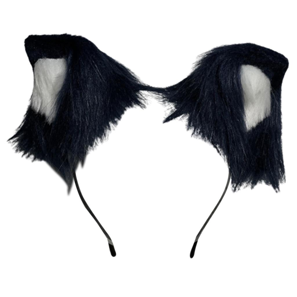 Wolf Ear Headband Tail Girls Cosplay Accessories Beast Ears Blue Fursuit Masquerade Halloween Cosplay Party