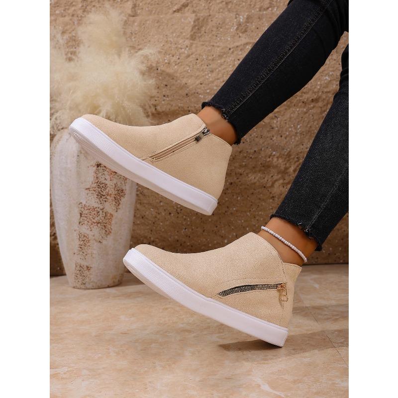 Side Zipper Platform Boots 2025 Winter New Plus Size Round Toe Ankle Boots for Women