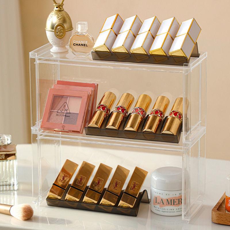 Stackable Acrylic Vanity Makeup Organizer Holder,Display Riser Shelf for Funko Figures,Perfume Stand,Car Stand Cupcake Storage