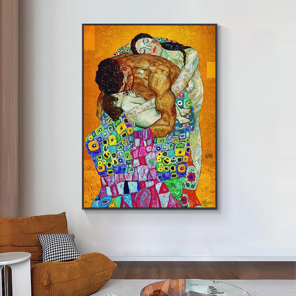 Modern Abstract Classic Gustav Klimt Family Painting On Canvas Posters And Prints Wall Art Picture For Living Room Cuadros Decor