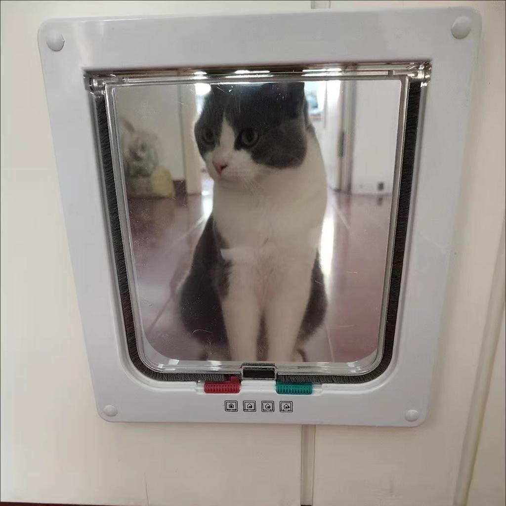 Cat Dog Door Flap Extra with 4 Way Locking Security Flap Door Weatherproof Pet Door Kit for Dog Cat Kitten Puppy Safety