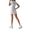 New Women's Solid Yoga Sportswear Set Short Sleeve T-shirt + Belted Shorts Casual Outfit For Spring Summer