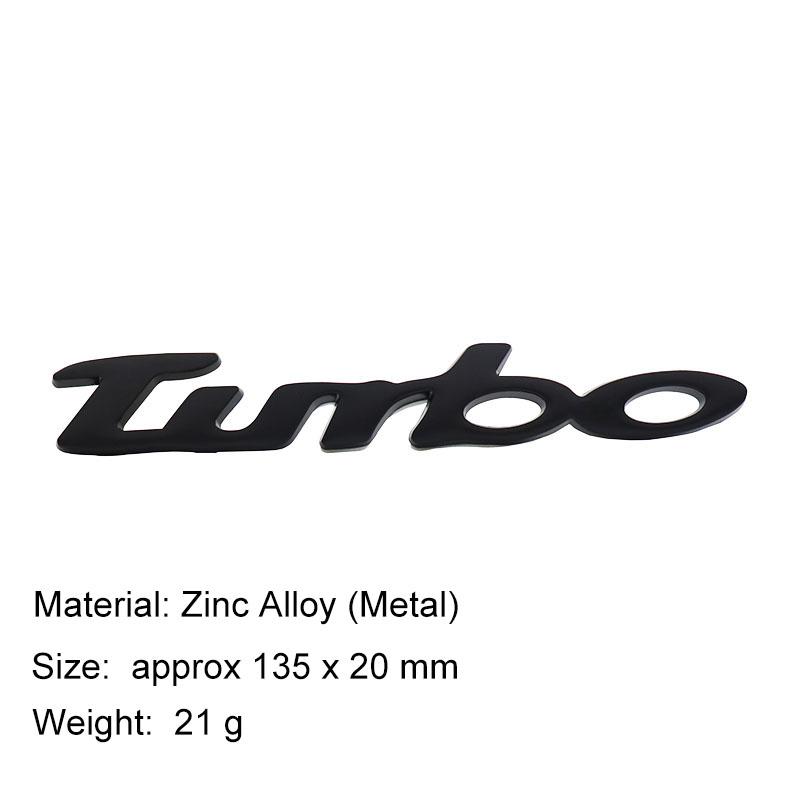 3D TURBO Metal Car Sticker Car Styling Body Emblem Decal Zinc Alloy Car Rear Tailgate Badge Decoration Auto Accessories Decals