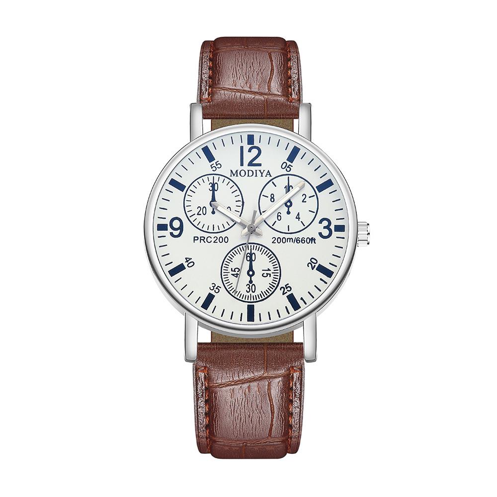Premium Herren-Quarzuhr mit Lederarmband - High-End Cross-Border Design