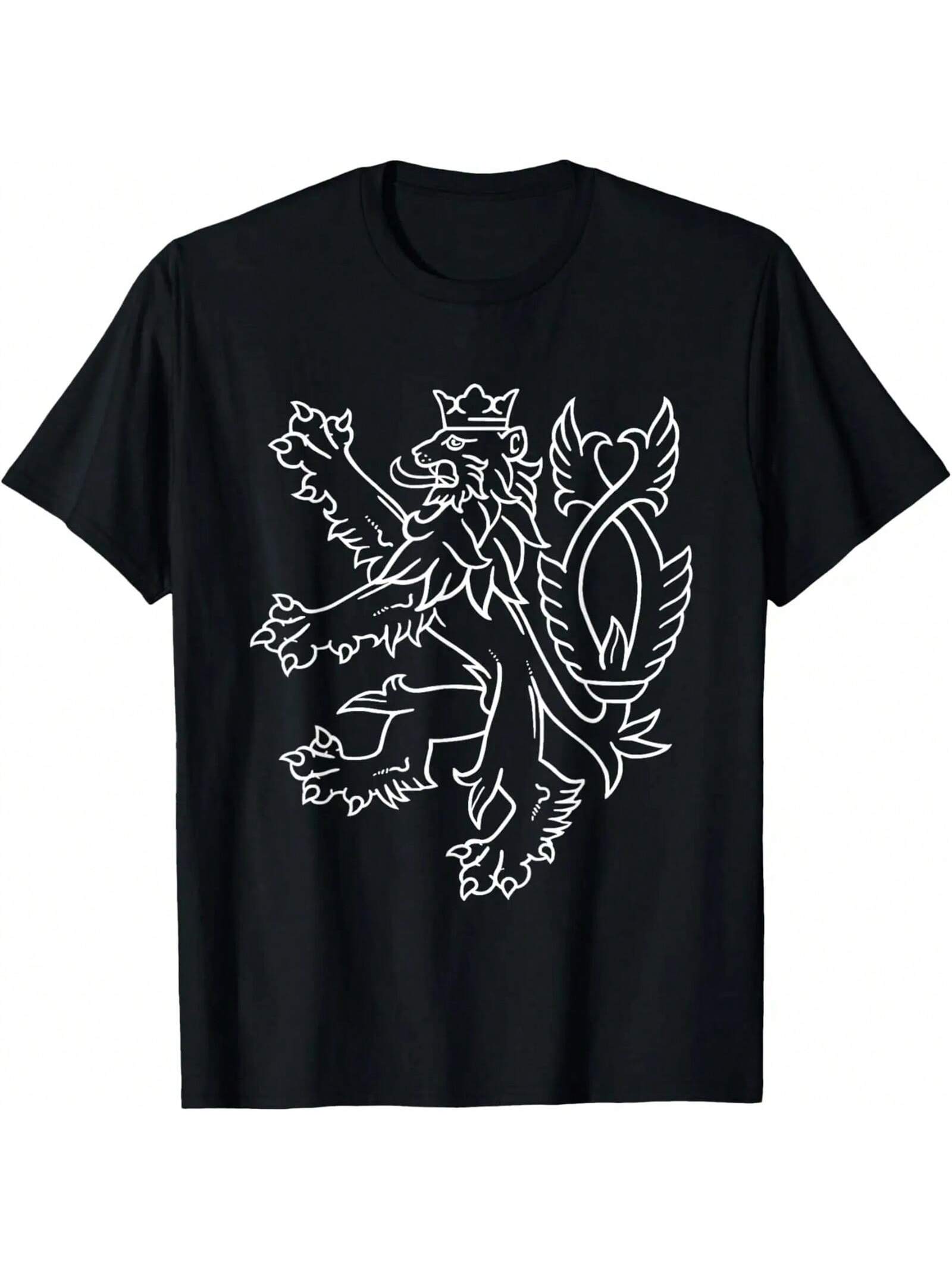 Bohemia T-Shirt Czech Republic Lion Coat Of Arms Graphic Tee S разноцветный
