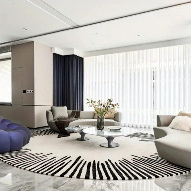 

New Modern Minimalist Circular Carpet Nordic Bedroom Living Room Carpet Hanging Basket Geometric Lines Circular Floor Mat 60*60cm [imitation cashmere material]