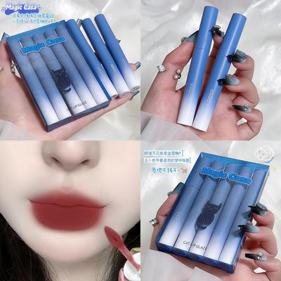Five Lipstick Set, Lip Gloss, Waterproof and Not Easy To Fade, Non-stick Cup Matte Lip Glaze