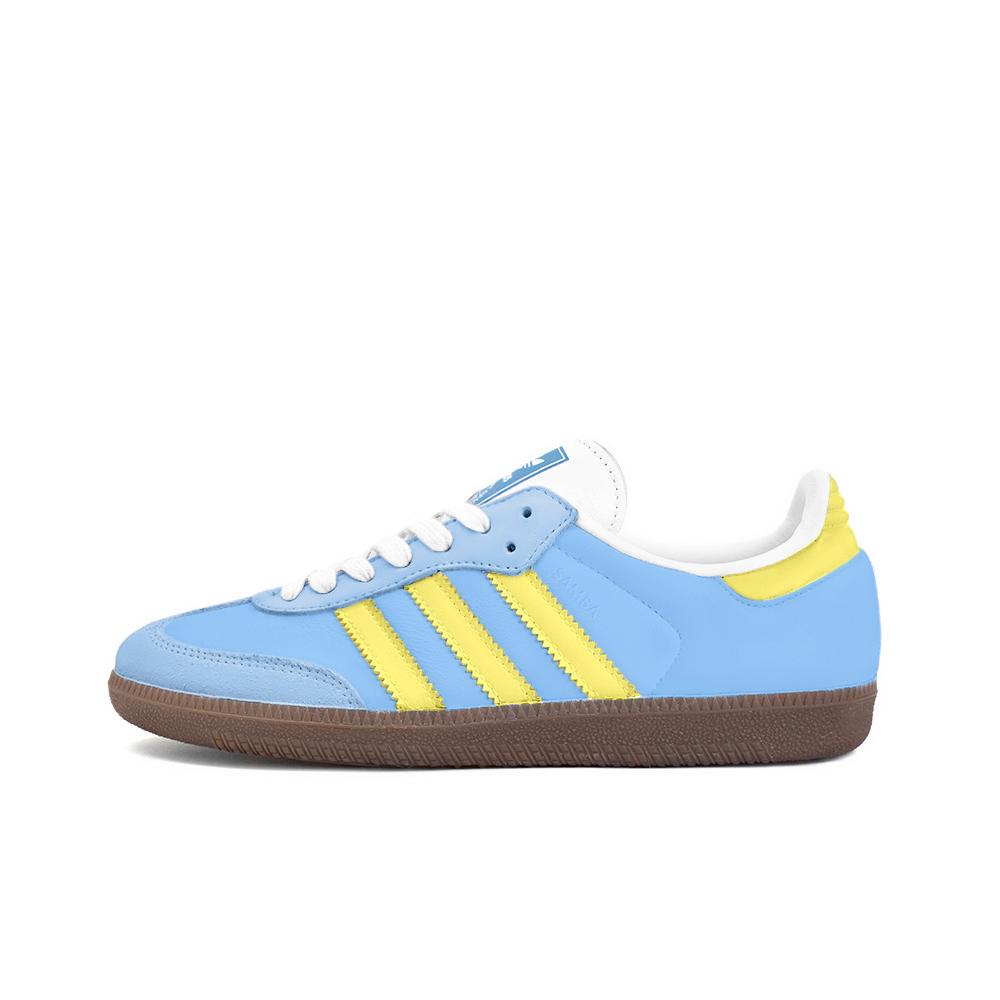 

Adidas Originals SAMBA OG Textile, Synthetic Leather Low top Skateboard Shoes Unisex Blue Yellow B75806(Team354-) 35⅔