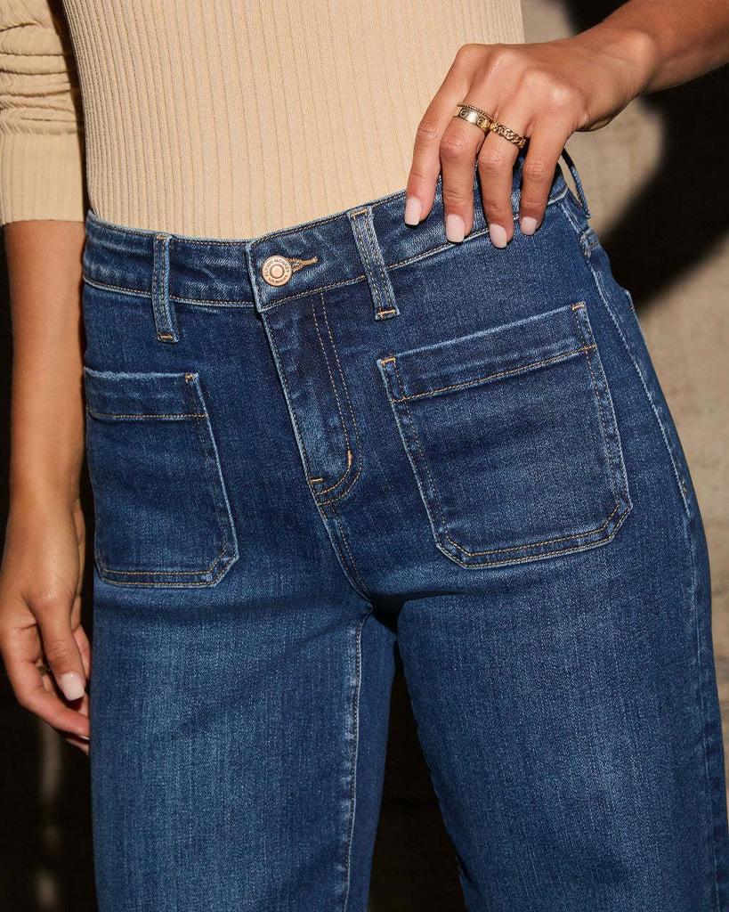 2025 Spring Women's High-Waisted Wide-Leg Retro Jeans - Slimming and Versatile Style