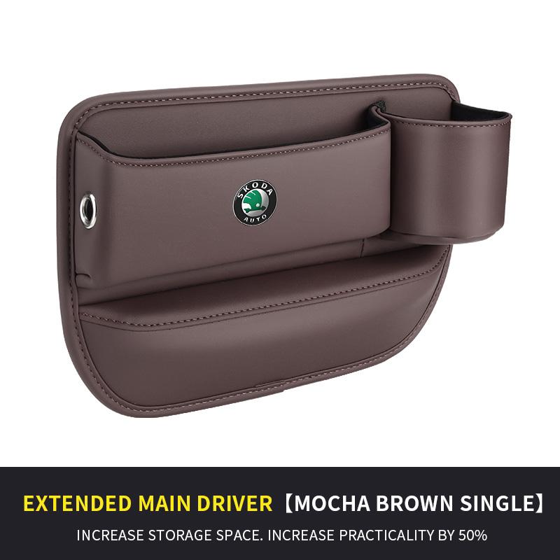 2025 New Car Storage And Finishing Leather Seat Gap Storage Box For Skoda Citigo Kamiq Karoq Kodiaq Octavia Scala Yetl Fabia Rap