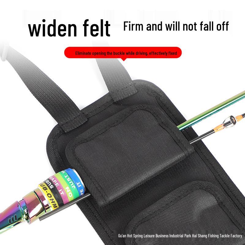 Car Rear Seat Fishing Rod Rack: Adjustable Magic Tape Straps for Storage and Fixing