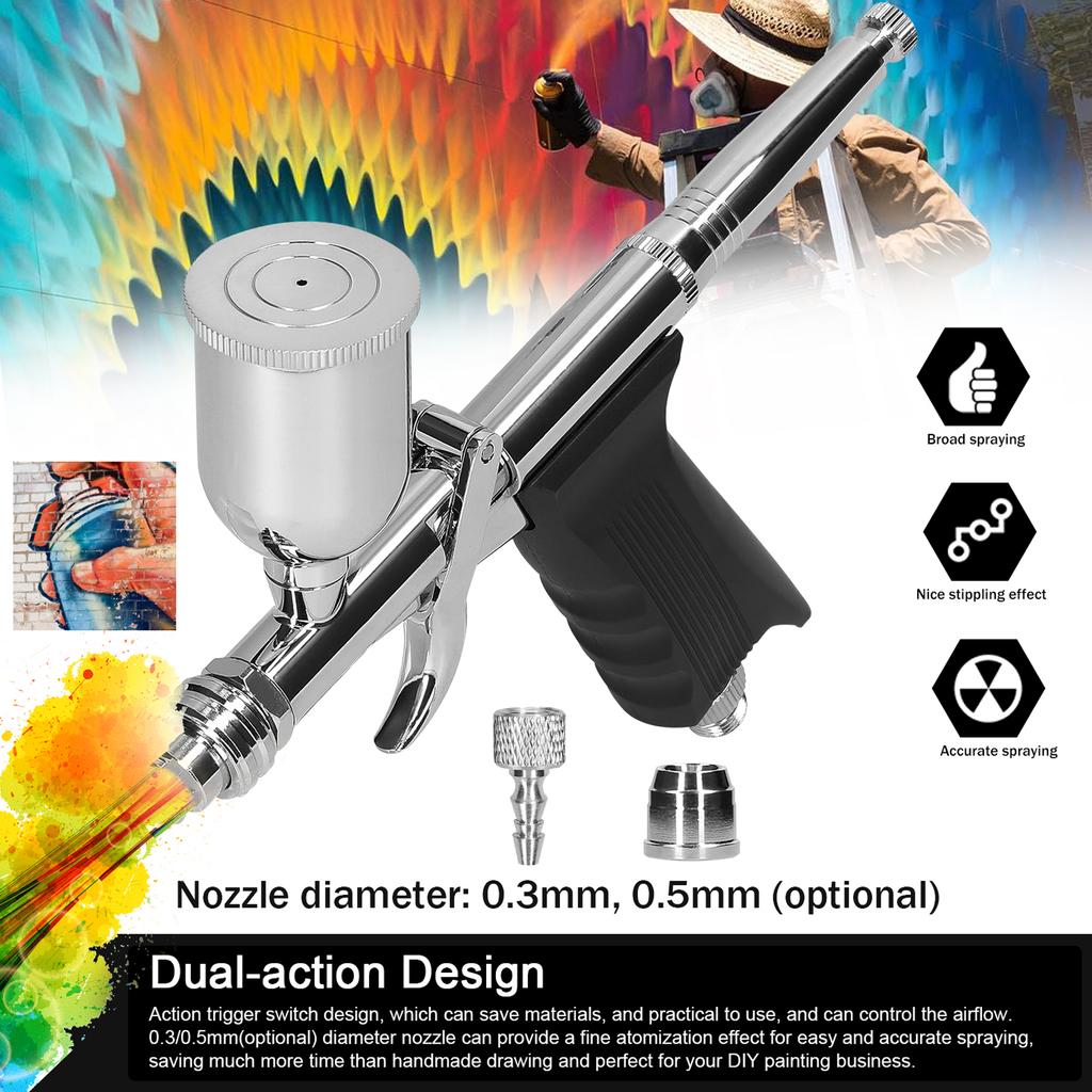 T217B Airbrush Kit Handheld Air Brush with 15CC Paint Cups for Car Model DIY Painting Makeup Nail