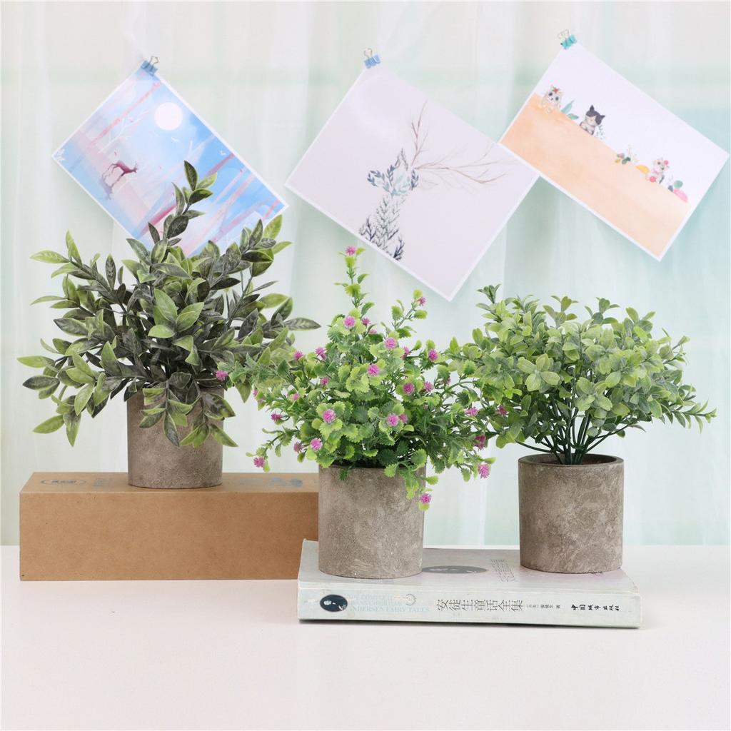 Artificial Grass Plastic Simulation Potted Plant Desktop Decoration for Living Room