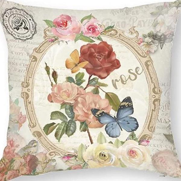 Retro American Plant Floral Print Linen Pillow Case Living Room Sofa Car Pillow Cushion
