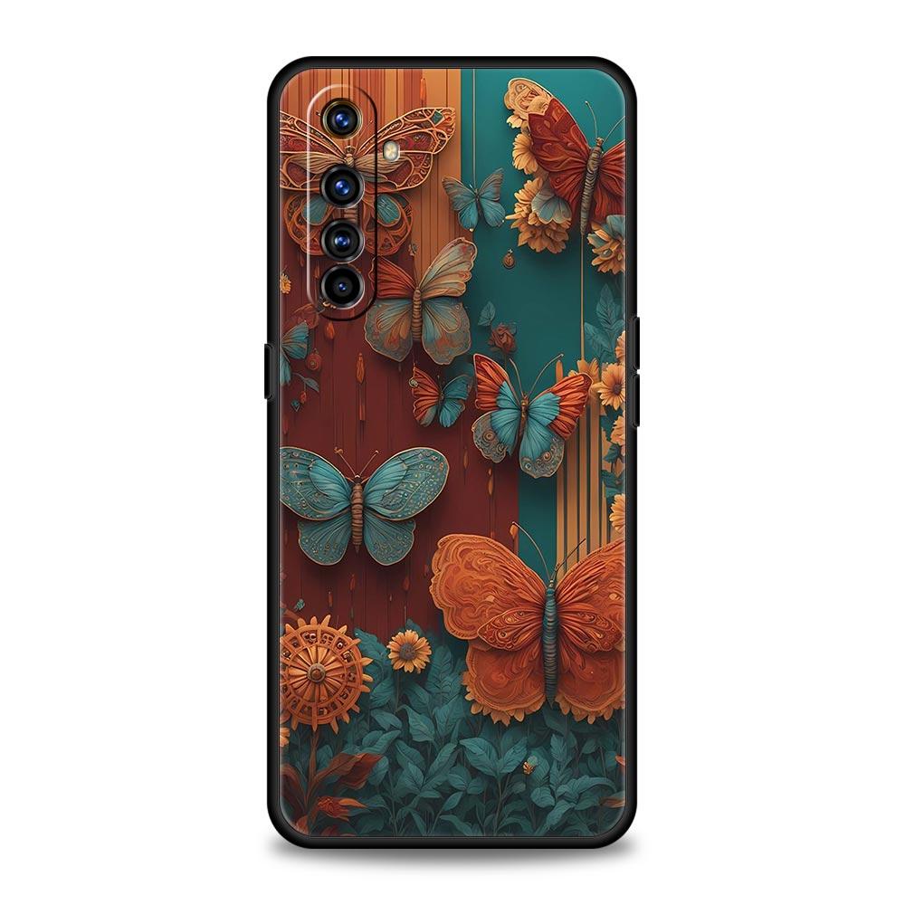 Fashionable Butterfly Flower Pattern Soft TPU For Realme 13 12 11 10 9 Pro Plus GT3 GT2 C21 C25 C35 C53 C55 C67 Pro Phone Case