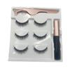 Magnetic 3D False Eyelashes: European & American Style, Thick, Curly, Natural Look, Available in Three or Five Pairs.