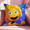 Cartoon M-Maya The Bee Cushion Cover Breathable Linen Pillowcase Summer Odorless Eco-Friendly Invisible Zipper Washable