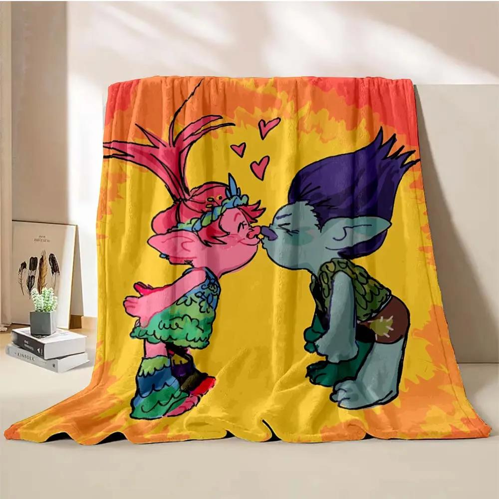 Cobertor Desenho Animado Trolls Juntos Quente Macio Fofo Tamanho King Manta para Criança Adulto Sofá Cama Cobertor de Quebra-cabeça Viagem Manta Presente