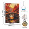 Halloween diamond painting kit handmade diy painting home decoration painting autumn landscape pumpkins on stone bridge sunset scene