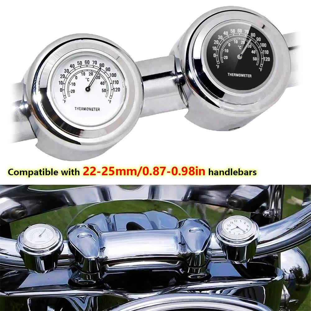 22-25MM Motorcycle Watch Thermometer Temp Gauge Waterproof Motorcycle Accessories Handlebar Clock Moto Styling Moto Accessories