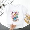 Summer Short-sleeved Cute Style Series K-pop Demon Hunters Children's Polyester T-shirt for Girls, Cute Sports Shirt for Girls