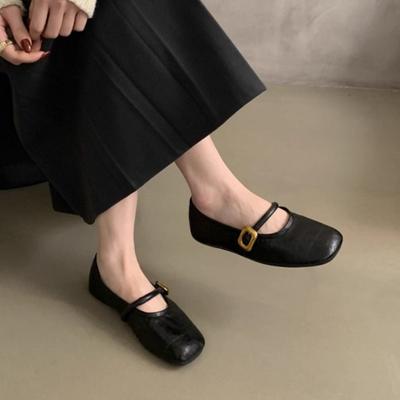 Modische Mary Jane Schuhe mit weicher Sohle, runder Spitze und flachem Ausschnitt, 2024 Frühling neu, All-in-one Flats für Damen mit A-Linie