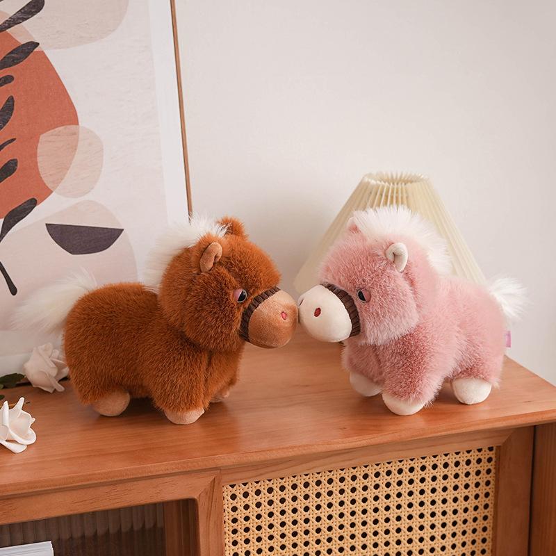 1 Pièce Poupée Faite Main Dessin Animé Anime Mignon Oreiller 21Cm Simulation Poupée Cheval Jambes Courtes Peluche Jouet Amusant Cadeau pour Enfants