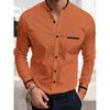 Men's Long-sleeved Solid Color High-end Shirt, Loose And Versatile Shirt For Men