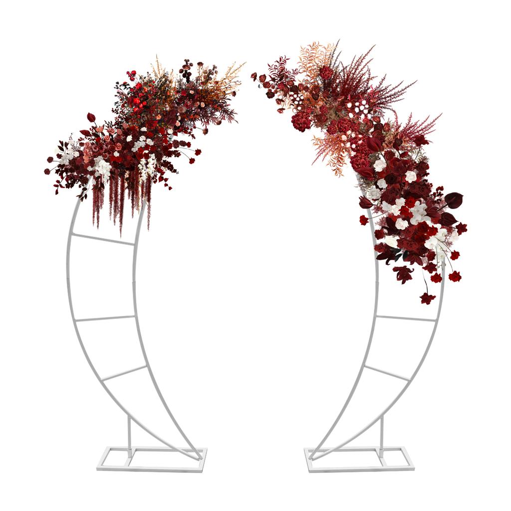 Wedding Arch Stand 2 Pack White 2 Meters Polygonal Wedding Stand Carbon Steel Support for Wedding Decoration Party Event