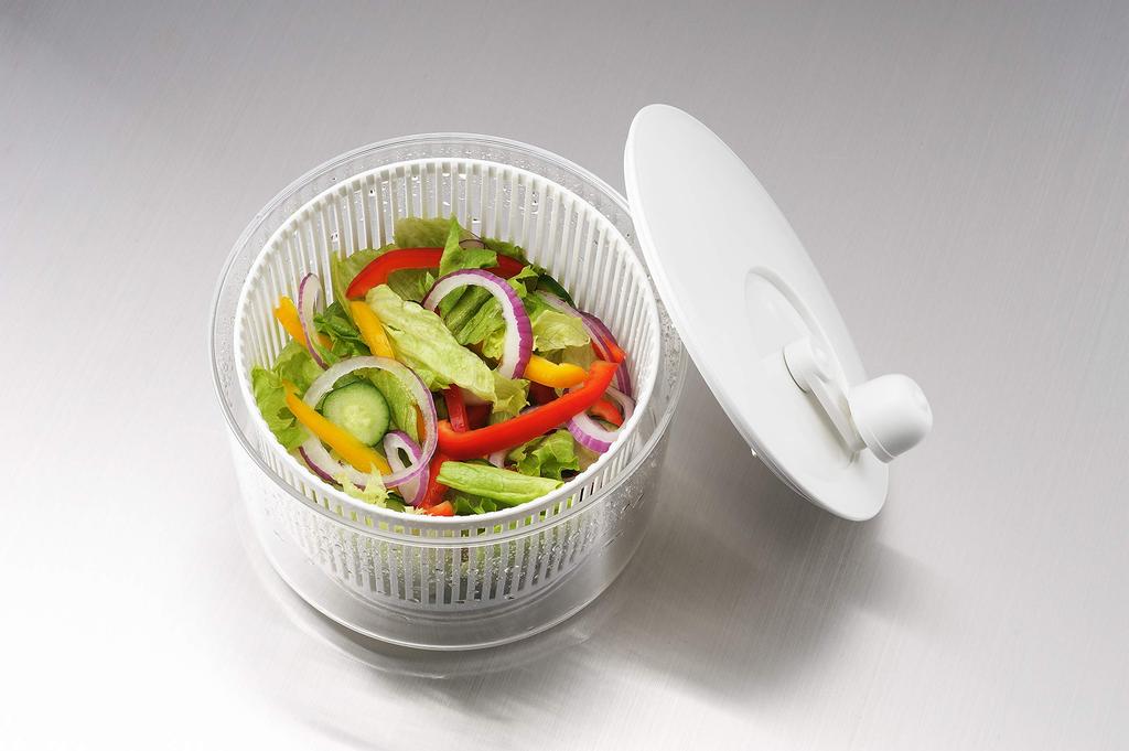 Yoshikawa Vegetable Drainer Salad Spinner Balibari Salad 196 x Height Made in Japan Gift Wrapping Specification SP1194 (Diameter 170mm)