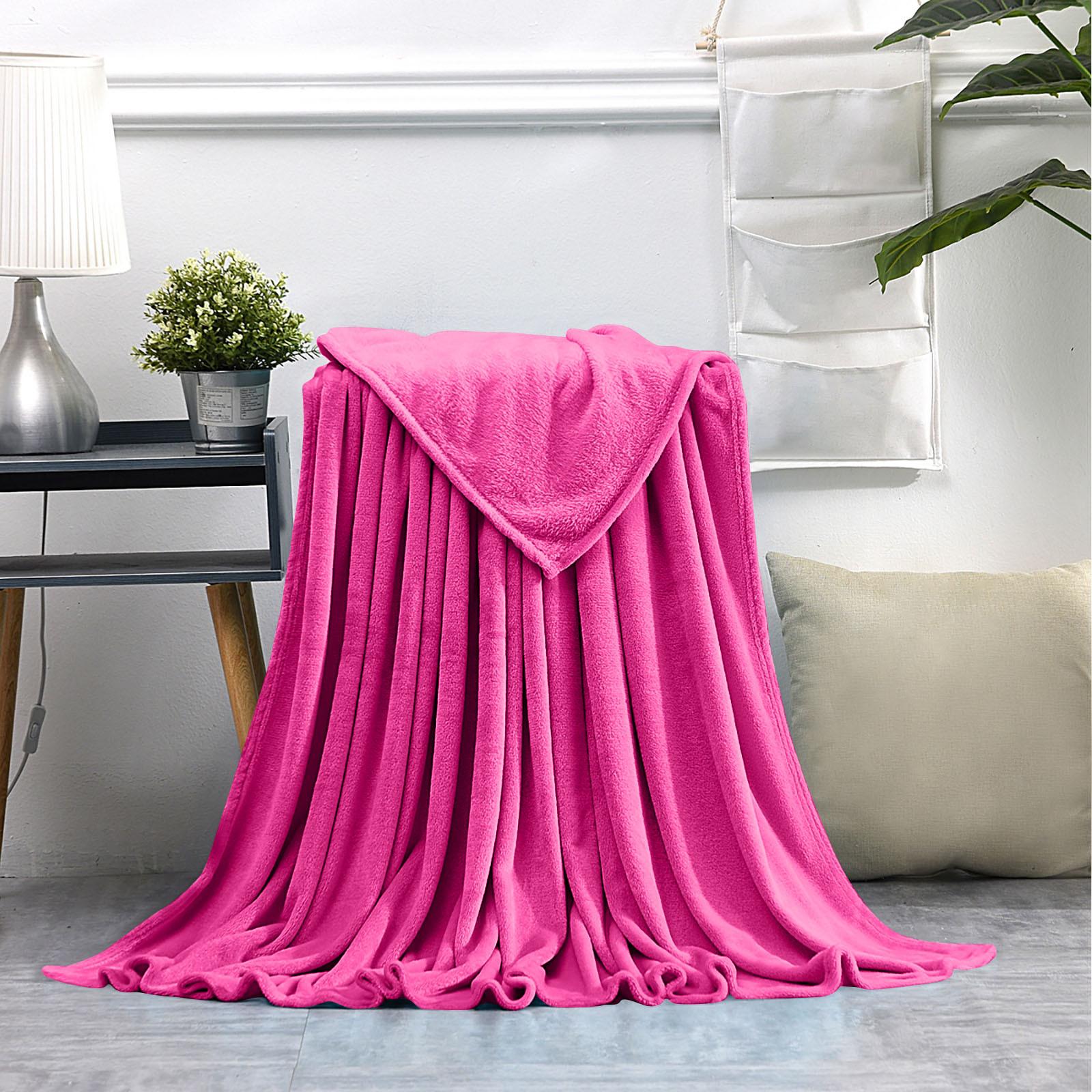

Штучна ковдра, суперм’яка тепла суцільна тепла мікроплюшева флісова ковдра, килимок, постільна білизна для дивана, затишна та ковдра One Size гарячі рожевого кольору