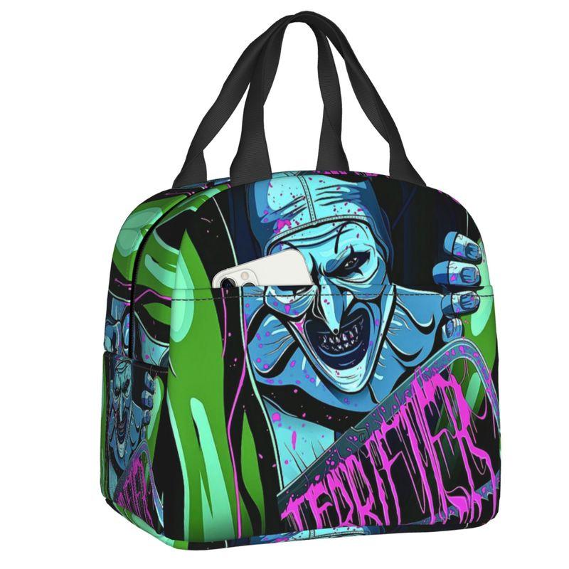 Custom Poster Of T-Terrifiers Halloween Resuable Lunch Boxes Women Leakproof Cooler Thermal Food Insulated Lunch Bag Office Work