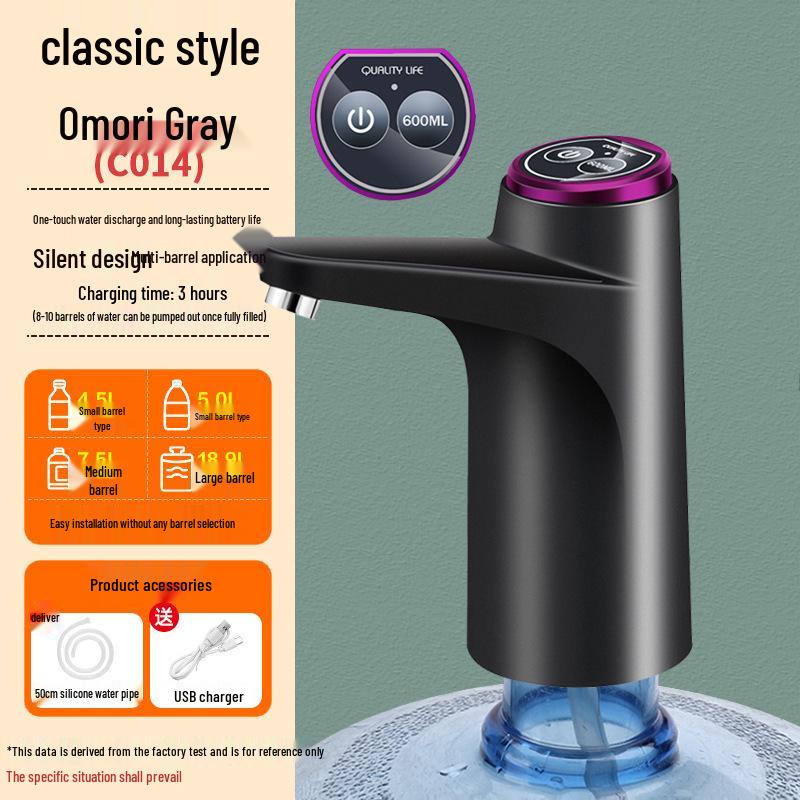 Universal Rechargeable Electric Water Pump for Large Barrels with One-Button Dispensing