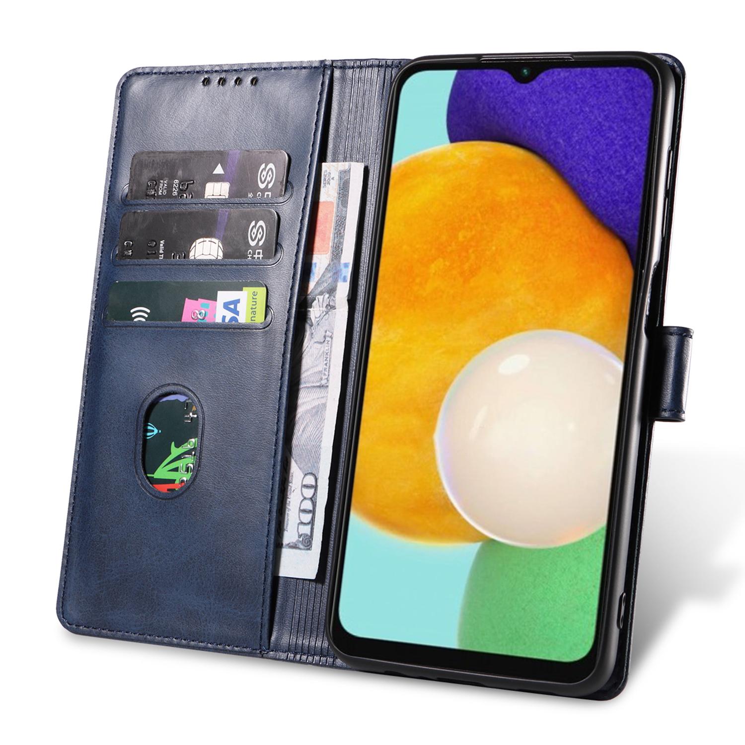 

For Samsung Galaxy S23 FE Magnetic Case Leather Stand Phone Protector with Card Slots Blue