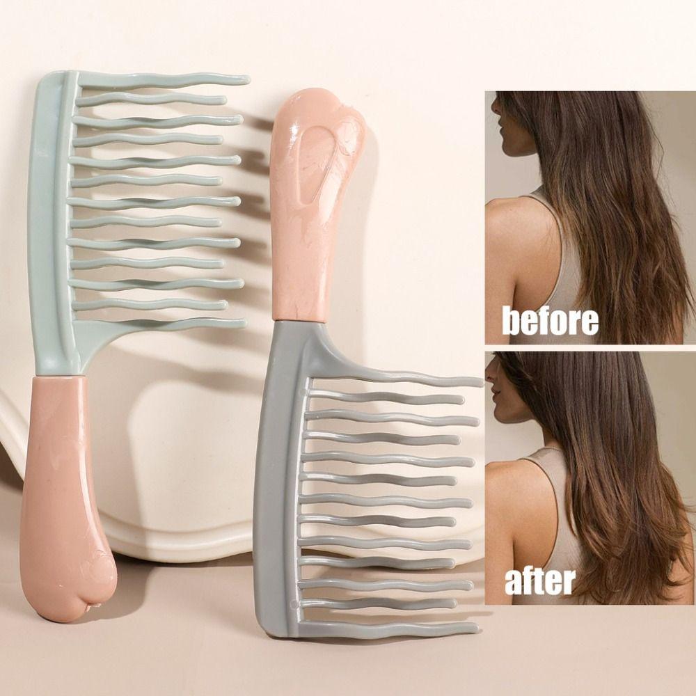 Easy To Clean Double Row Big Tooth Comb Lightweight Hair Styling Fluffy Roots Combs