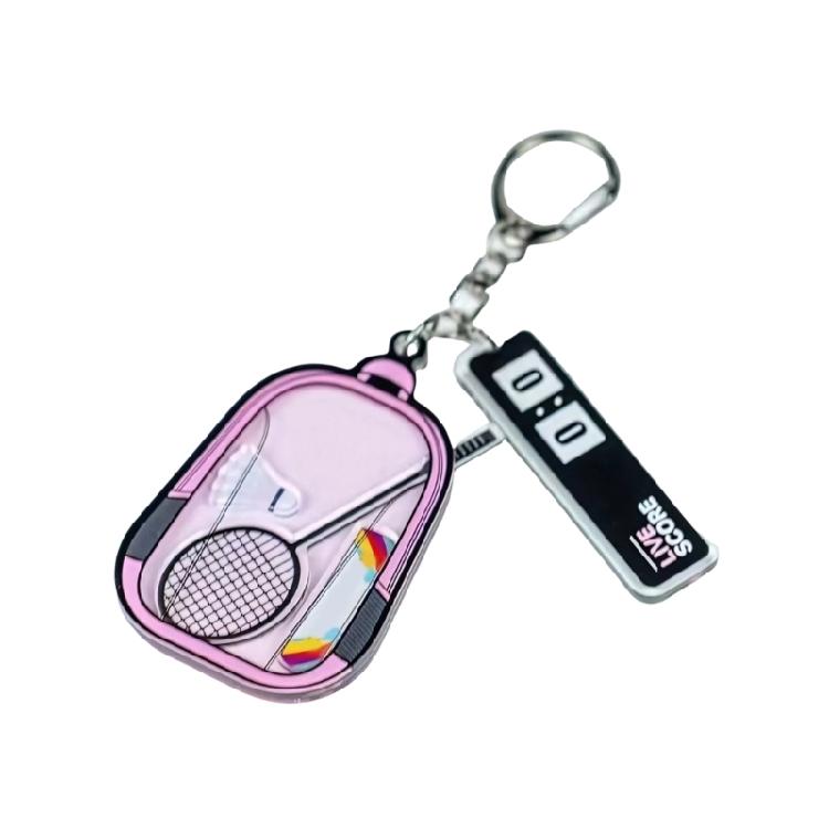 

Stylish Badminton Design Keychain Decorative Miniature Acrylic Hanging Pendant For Personal Belongings рожевий