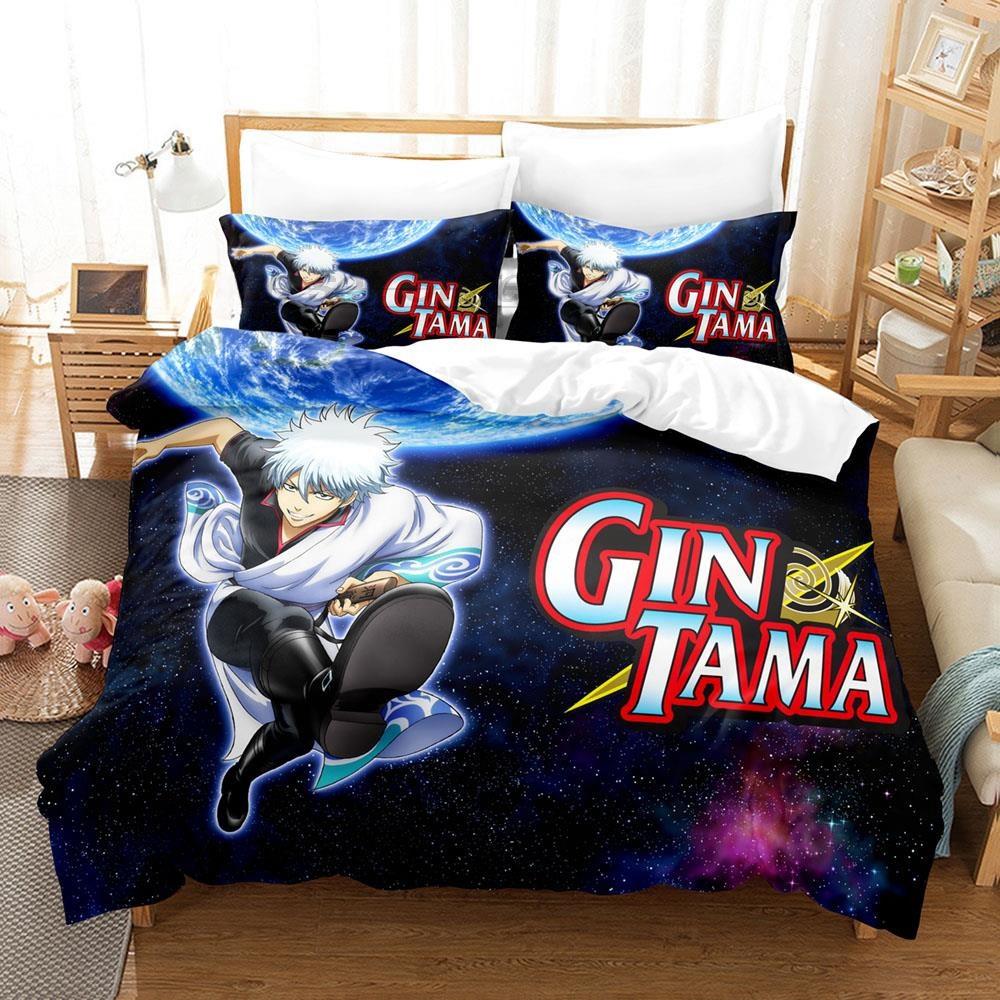 Fashion 3D Anime Bed Sheet Set Gintama Bedding Set Single Twin Full Queen King Size Bed Set Adult Kid Bedroom Duvet Cover Sets