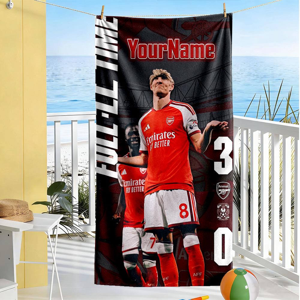 Arsenal Customizable Name Beach Towel Quick-Dry Soft Microfiber