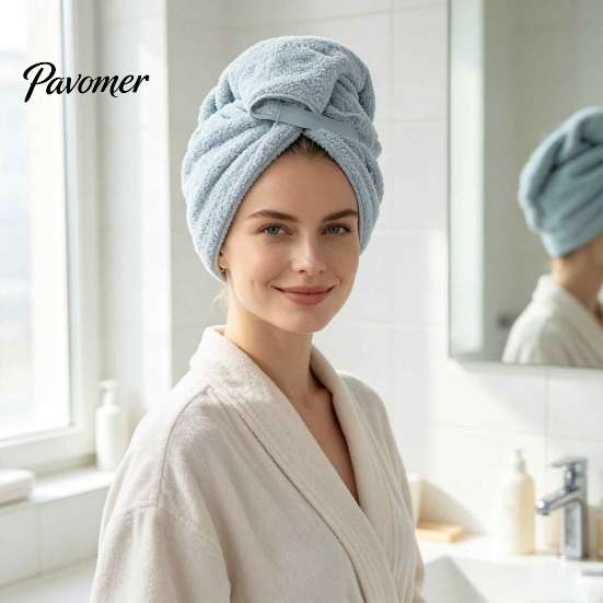 Breathable Hair Drying Towel for Hotel Microfiber Wrap, Quick Dry Anti-frizz Turban with Elastic Comfortable Cap Home Band, Super Absorbent Women Wrap