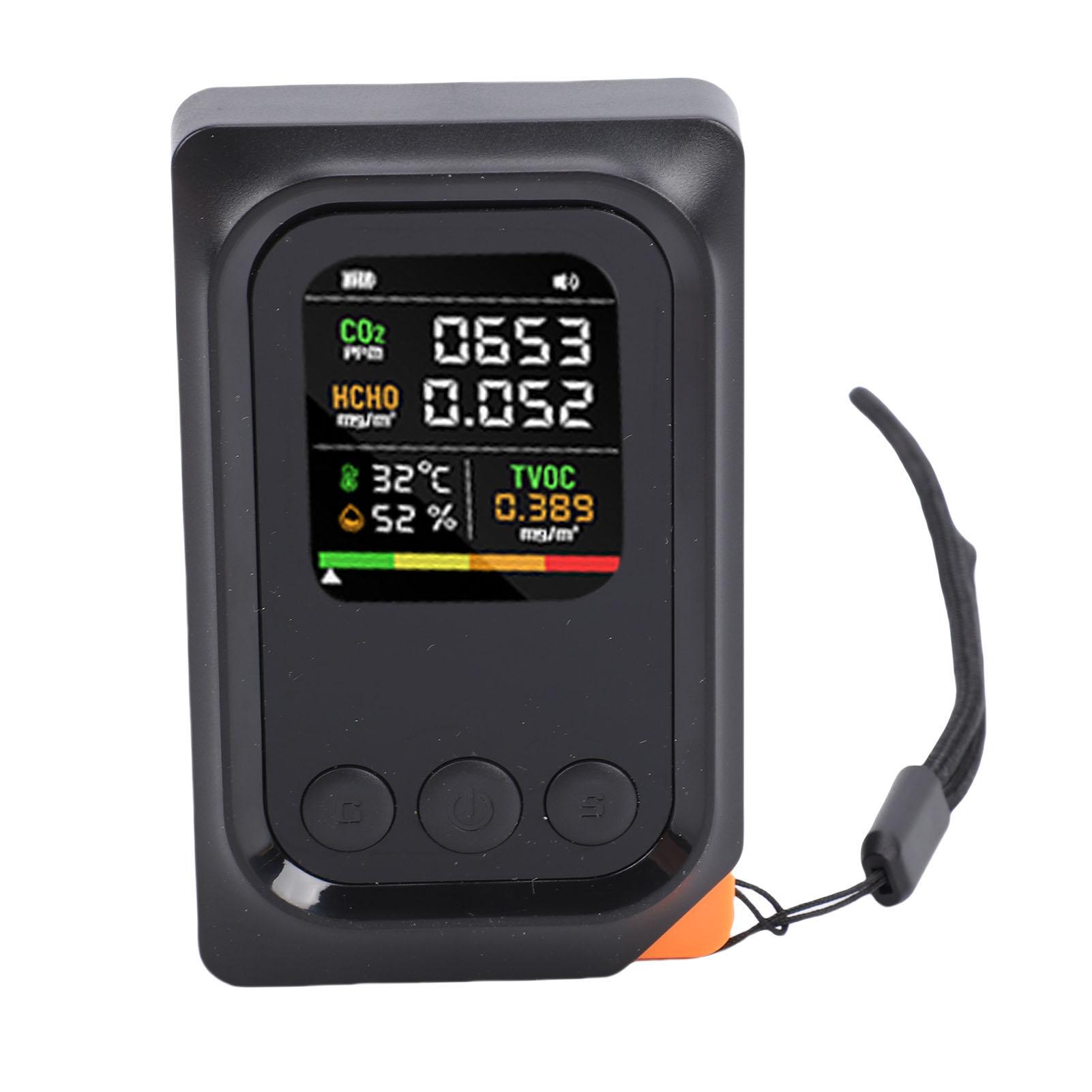 

Детектор качества 5 в 1 CO2 TVOC HCHO Темп Влажность Умный тестер Портативный Перезаряжаемый Компактный