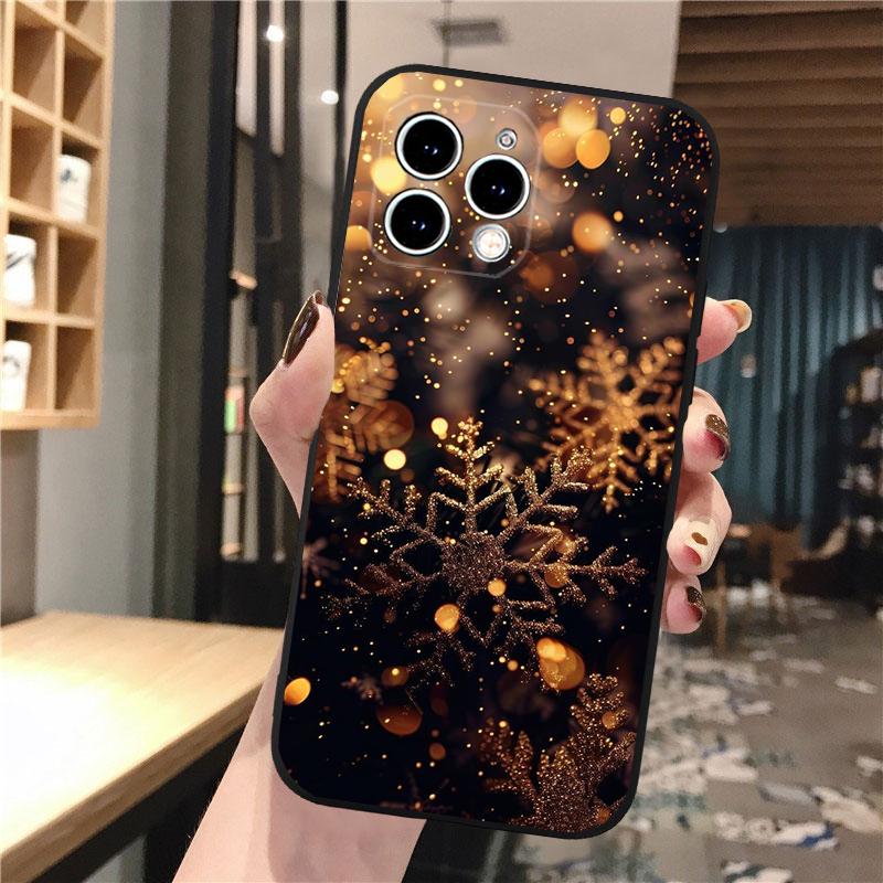 Phone Case Carcasa Funda For iPhone 17 Pro Max 17 Air 16 15 14 13 Pro Max 15 16 Pro 15Plus Winter Christmas Snowflake