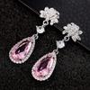 1 Pair, Fashionable, Inlaid with Synthetic Zircon, Fashionable, Versatile, Long Earrings.