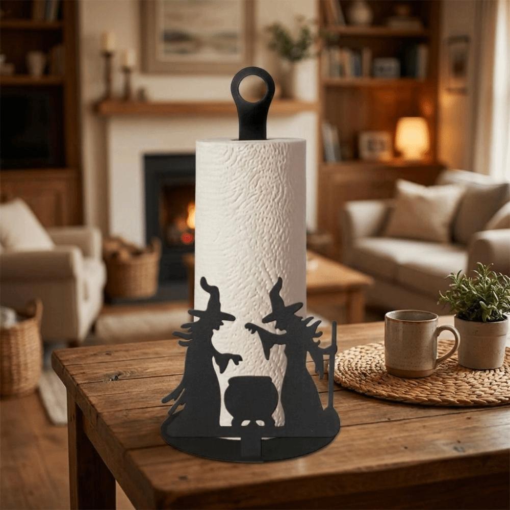 Wooden Base Santa Claus Towel Stand Acrylic Roll Paper Towel Holder Tissue Stand Dining Table
