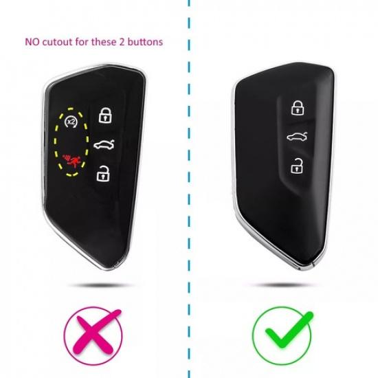 Carbon Fiber Car Key Fob Cover Case Shell For VW Golf GTI MK8 ID.4 -