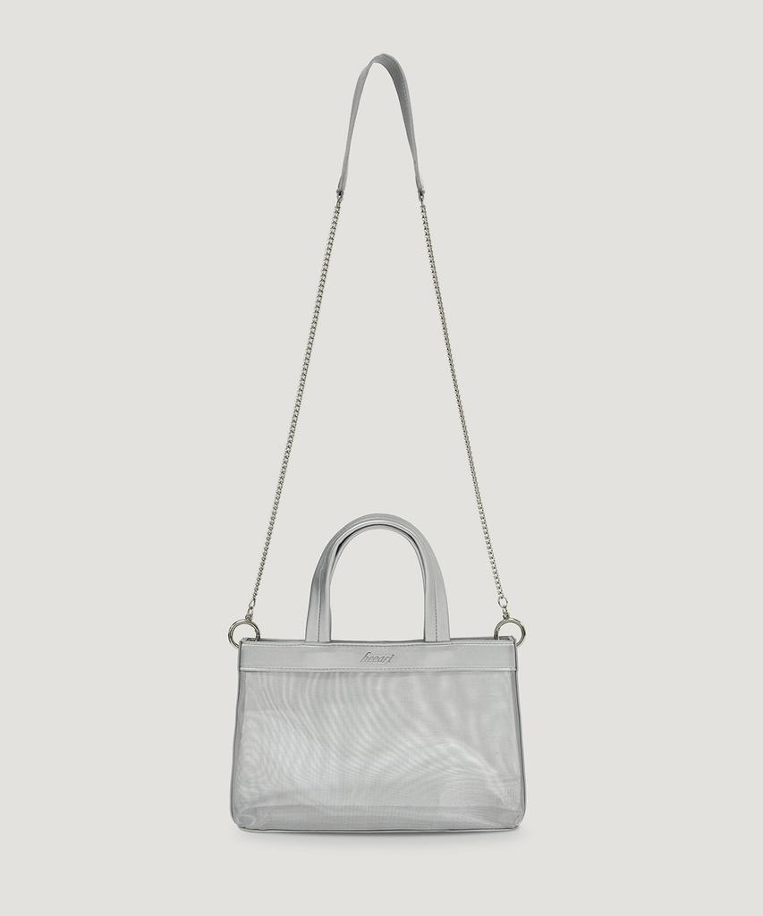 Heeari Marie Mesh Crossbody Tote Bag_Silver