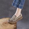 Johnature Soft Soled Slip-on Genuine Leather Loafers Comfortable Hollow-out Breathable Women's Flat Shoes