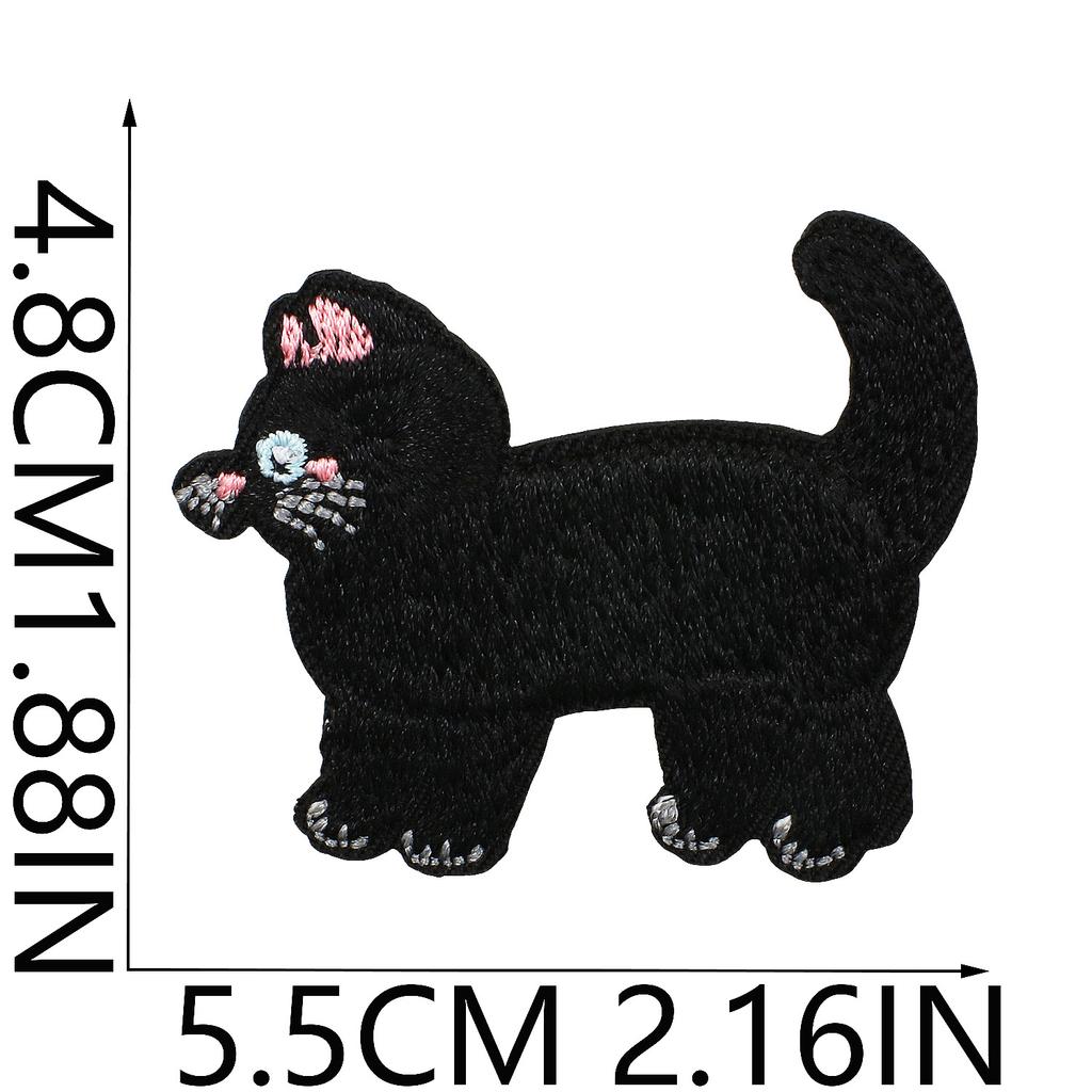 Cartoon Cat Embroidery Cloth Sticker Bow Kitten Computer Embroidery Label Heat Transfer Clothes Decoration Patch Sticker
