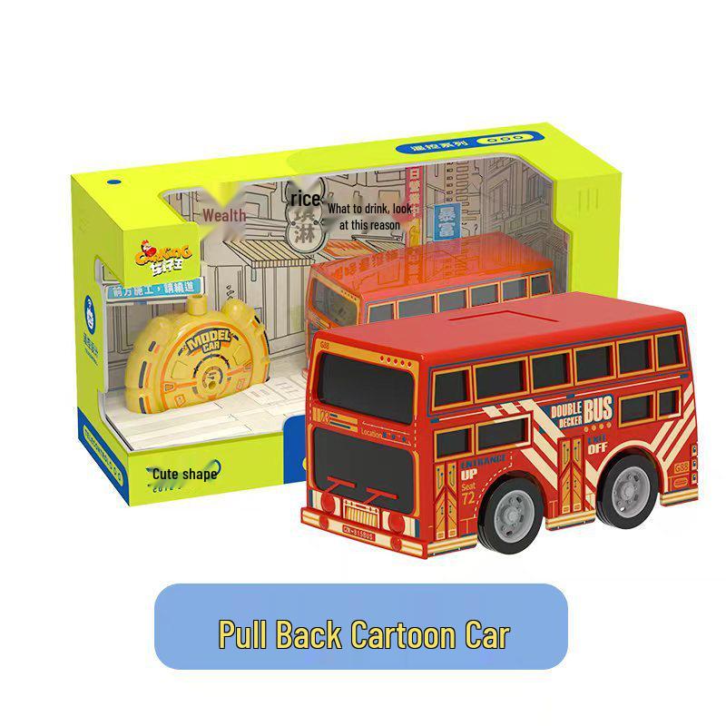 Cartoon Car City for Kids - Remote Control Bus & Taxi Toy Set