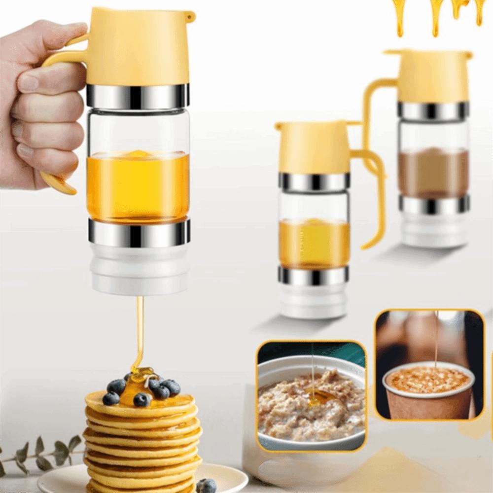 Kitchen Tool 300 ML Glass Honey Dispenser Clear Leak-proof Honeys Bottle Sealed Press Type Syrup Dispenser Coffee